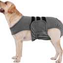 Lelepet Dog Diapers Female Washable, Reusable Puppy Doggie Pet Panties for Dogs in Heat, Adjustable Dog Diapers with Suspenders for Small Medium Large Dogs in Heat, Period, Incontinence, Grey XL
