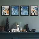 DSHFG Christmas Gnome Winter Pictures Bathroom Wall Art Decor Prints 8x10, Christmas Wall Decor for Home Bathroom Bedroom Living Room Kitchen, Set of 4, Unframed