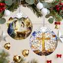 Catholic Cross Gifts: Stained Glass Christian Cross Ornament | Christmas Ornaments (Christmas Tree Decorations), Religious Holiday Decor, Christian Gift, Religious Gift & Xmas Gifts