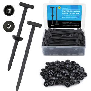 150Pcs Nylon Car Cable Ties Fasteners Zip Tie Clips & Plastic Rivet Straps with One-Way Locking Teeth for Bumper Fender Engine Splash Shield Wiring Harness Interior/Exterior DIY Repair
