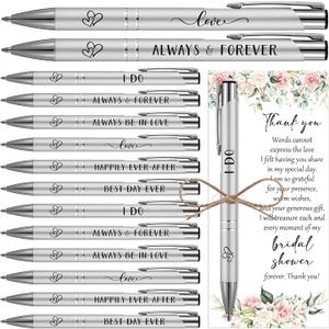 Chiisong 50 Sets Bridal Shower Favors for Guests Wedding Pens Bulk with Thank You Cards Bridal Shower Retractable Ballpoint Pen for Guest Gifts Game Prizes Wedding Souvenirs (Floral)