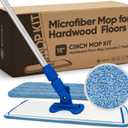 Cinch Mop - Microfiber Mop for Hardwood Floors - Flat Mops System for Wood, Tile, Laminate, Vinyl, 2 Wet Pads Refills, Reusable Micro Fiber Mopping Heads (5 Pack Refill)