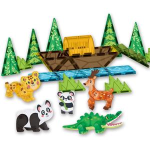 Magnetic Tiles Set Rare Animals Theme Toys, Magnet Tiles Building Blocks Toys for Kids Ages 3+ (Yellow)