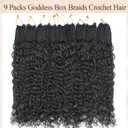 Vustbeauty 9 Packs Boho Box Braids Crochet Hair 24 Inch Goddess Box Braids Crochet Hair With Curly Ends Synthetic Bohemian Braids Hair Extension For Women (24inch, 1b)