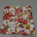 SASTYBALE Christmas Cloth Napkins Set of 4, Washable Xmas Napkins with Poinsettia Flowers, Heavyweight Fabric Napkins for Winter Party Dinner Decor (20" x 20", Square)