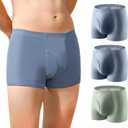 Carer Incontinence Underwear for Men Washable Urinary Incontinence Boxer Briefs 2 PCS Reusable Leak Proof Underwear for Men Protective Underwear for Bladder Leak Protection 250ML (2 Teal/Green, XL)