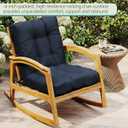 Outdoor Chair Cushions Set of 2, 42x21x4 Inch Patio Cushion for Dining/Rocking Chairs, High Back Soft Seat Pad with Ties, Indoor Outside Use, Fade-Resistant & Waterproof, Dark Blue