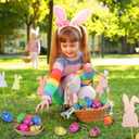 60 PCS 3.1" Plastic Printed Easter Eggs Bulk, Bright Colorful Fillable Empty Easter Eggs Bulks for Egg Hunt, Kids Easter Basket Stuffers Fillers Classroom Prizes Rewards Party Favors for Boys Girls