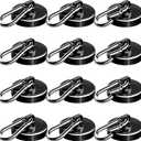 E BAVITE Carabiner Magnetic Hooks, 110LBS Strong Black Magnetic Hooks Heavy Duty with Swivel Carabiner Hook, Great for Hanging for Cruise, Garage, Kitchen, Refrigerator, Locker (12-Pack)
