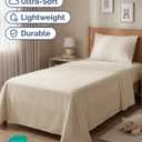 Twin Size 3 Piece Sheet Set - Comfy Breathable & Cooling Sheets - Hotel Luxury Bed Sheets for Women & Men - Deep Pockets, Easy-Fit, Extra Soft and Wrinkle Free Sheets - Wheat Oeko-Tex Bed Sheet Set