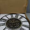 Moving Gear Large Wall Clock 24inch/60cm Bronze, Decorative Wall Clocks for Living Room, Unique Farmhouse Steampunk Metal Wall Clock Decor, Office Wall Clocks (Copper)