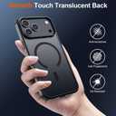for iPhone Air Translucent Matte Case with Screen Protector 2X,Compatible with MagSafe Military Grade Shockproof Slim Magnetic Protection Phone Case for iPhone 17 Air-Black