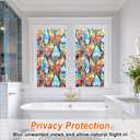 SOMWISE Frosted Glass Window Privacy Film with Tools, Heat Blocking, Anti-UV, Anti-Glare, Static Cling, Decor for Home Bathroom Door, Renter Friendly, Removable, Reusable, Red 17.5Inchx157Inch