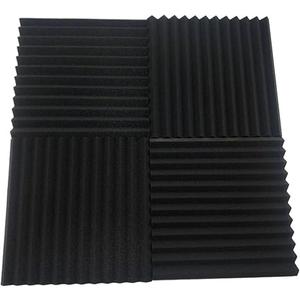 6/12/24Pcs 300x300x25mm Studio Acoustic Foam SoundProofing Acoustic Panel Sound Proof Insulation Absorption Treatment Wall Panel(48Pcs Black)