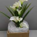 Nearly Natural 15.5in. Calla Lily and Grass Artificial Arrangement in Vase, Cream