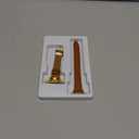 STIROLL Thin Leather Band Compatible with Apple Watch Bands 49mm 46mm 45mm 44mm 42mm (Series 3/2/1) Women, Stylish Top-Grain Leather Strap Slim Wristband for iWatch SE3/2/1 Series 10 9 8 7 6 5 4 Ultra, Brown/Gold