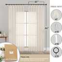 OWENIE Cream Pinch Pleated Sheer Curtains 84 Inches Long 2 Panels Set for Bedroom Living Room, Soft Airy Light Filtering Sheer Privacy Curtains Drapes, Cream, 2Pcs, Each 40x84 Inch