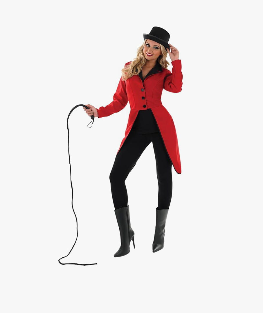 fun shack Red Ringmaster Jacket Women, Circus Ringmaster Costume Women, Women Lion Tamer Costume, Ringleader Costume Women, XXL