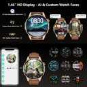 Smart Watch for Men Built-in GPS with Map(Answer/Make Call/Text), 1.46" AI Smartwatch for Android Phones/iPhone, 100+ Sport Mode Fitness Tracker with Health/Sleep Monitor, Compass/Barometer(2 Straps)