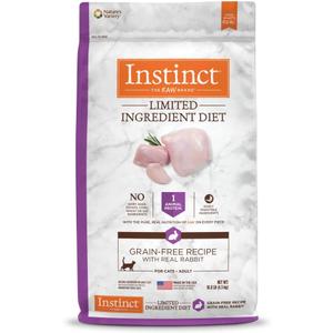 Instinct Limited Ingredient Diet, Natural Dry Cat Food, Grain Free Recipe - Real Rabbit, 10 lb. Bag, BB 02/03/2027 Instinct Limited Ingredient Diet, Natural Dry Cat Food, Grain Free Recipe - Real Rabbit, 10 lb. Bag, BB 02/03/2027