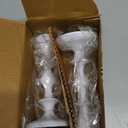Rely+ White Metal Taper Candle Holders Set of 2  5.75" Decorative Candlestick Holders for Table Centerpiece, Home Dcor, Dining Table, Wedding & Party Decorations