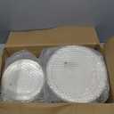 I00000 200 Pcs Gold and Ivory Plastic Plates, Ivory Disposable Party Plates Include 100 Dinner Plate 10 and 100 Plastic Dessert Plate 7 Perfect for Birthday, Party & Wedding