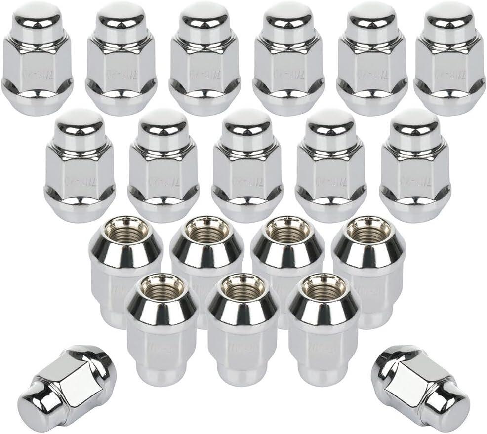 SCITOO 20pcs 7/16-20 Wheel Lug Nuts Set Tall 1.395 * 0.90 Closed End Lug Nuts Replacement fit for Chevrolet OEM Factory Chrome