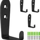 CGBE 4 Pack Coat Hooks for Wall, Stainless Steel Heavy Duty Outdoor Hooks for Hanging Towel No Rust Outside Towel Hooks Wall Mounted with Screws and Anchor for Key, Towel, Bags, Cup, Hat (Black)