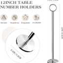 Urban Deco 12PK Table Number Holders Place Card Holders 12 Inch Table Card Holders Steel Card Holders for Photos, Food Signs, Memo Notes, Weddings, Restaurants, Birthdays (Silver)