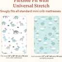 Graco Pack and Play Mattress Sheets Fitted, Dinosaur Mini Crib Sheets 2-Pack for Pack 'n Play Mattress, Stretchy Playard Sheets