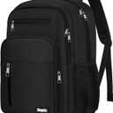 Skaypibs Black Backpack for Men Women, Laptop Travel Backpacks with Reinforced Straps, School Backpack for Boys Girls Teens, Water Resistent Book bag, Work College Bookbag, back pack
