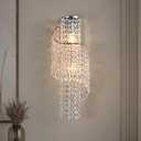 masarayti K9 Crystal Chrome Wall Sconces, Adjustable 3-Color LED Wall Light, FixtureVanity Wall Mount Lamps for Living Room Bedroom Bathroom Bedside Hallway Stairway