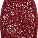 Women's Sequin Skirt Sparkle Stretchy Bodycon Mini Skirts Night Out Party, Size XL