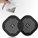 2 Pack Drain Cover Hair Catcher Silicone Drain Protector Hair Stopper for Shower Kitchen Bathroom Bathtub Black