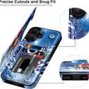 LETO Christmas Wallet Phone Case for iPhone 16 Plus - Flip Folio Leather Kickstand - Credit Card Holder - Shockproof Protective Cover for Women and Girls - Santa with Deer