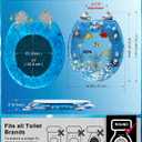 Angol Shiold Round Ocean Resin Toilet Seat Slow Close Quick Release Metal Zinc Alloy Hinge Easy to Install also Easy to Clean, Decorative Acrylic Seats (17 Inch, Blue Ocean, Upgraded hinge)