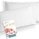 Carressa Linen Co. Pillow Cases King Size Set of 2-1000 Thread Count 100% Egyptian Cotton Pillow Cases King Size, Silky Soft, Sateen Weave Luxury Hotel Bed Pillow Covers for Sleeping - White