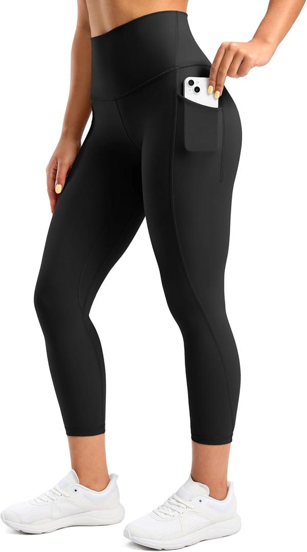 Soothfeel Women's High Waisted Yoga Workout Leggings 25" 28" (Black, S)