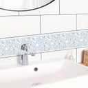 IVN Peel and Stick Wallpaper Border 4x196 Inch Blue Silver Crystal Mosaic Pattern Self Adhesive Decorative Wall Trim Accent Strip for Bedroom Kitchen Living Room Mirror Frame Bold Gothic Home Decor (Crystal Ice Diamond)