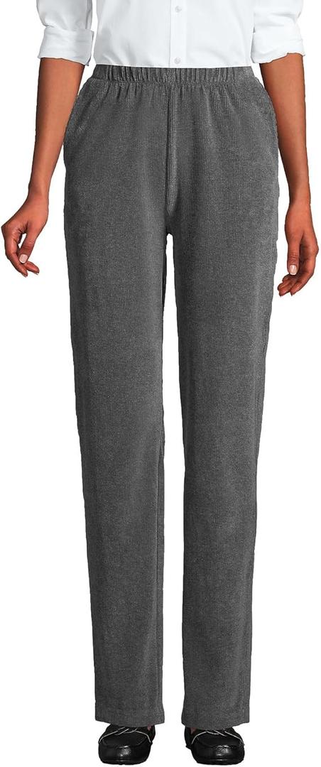 Lands' End Women's Sport Knit High Rise Corduroy Pants, L