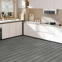 Vinyl Flooring Roll 11.8" x 118" - Peel and Stick Wood Plank Flooring for Bathroom, Kitchen, Hallway, Laundry Room - Multi-Purpose Removable Floor Tile (Wood Pattern) (Gray)