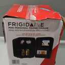 Frigidaire Mini Personal Fridge Cooler, Countertop, Holds Up to 10L/15 Cans, Brushed Black Stainless Rugged Design, Portable for Skincare, Makeup, Car, Office, Bedroom, Dorm Room, or Cabin