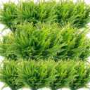 Geosar 80 Pack 17.52'' Artificial Boston Fern Plants Bushes Plastic No Fade Fake Plants Shrubs Greenery UV Resistant Faux Boston Decorating for Patio Porch Garden Window Outdoor Decor