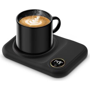 Coffee Mug Warmer, 3-Temp Settings USB Coffee Mug Warmer, 113/131/149 Plug in USB Candle Warmer, Christmas Electric Beverage for Coffee, Cocoa, Tea, Candle, Valentine's Day Gift for Lover, Black