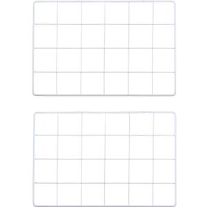 PATIKIL 12x8 Inch Wall Grid Panel, 2 Pcs Metal Wire Photo Wall Decorative Grid for Photo Display Hanging Picture Memo Home Decorations, White