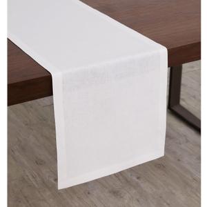 Solino Home Linen Table Runner 48 Inches - 100% Pure Linen White Table Runner 14 x 48 Inch Ideal for Dresser and Coffee Tables - Spring, Father's Day, Summer - Diana Medium Weight