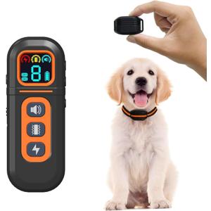 Ultra-Small Dog Shock Collar for 5-15 Pound Small Dogs - 1900Ft Range,Training Collar with Remote Control,3 Training Modes Beep,Vibration,Safe Shock, Waterproof Rechargeable E-Collar (Orange)
