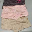 Maidenform Women's Underwear Boy Shorts Pack, 3-Pack, Microfiber Boy short Underwear Women Pack, Coverage Panties for Women (Large, Sparrow Brown/Almond/Pretty Blush)