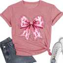 Cancer Survivor Shirt,Breast Cancer Awareness Shirts, Pink Butterfly Tee, Pink Ribbon T Shirt (Pink, L)