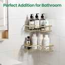 Adhesive Shower Caddy, 2 Pack Corner Bath Organizer, Rustproof Stainless Steel Shower Shelves with Large Capacity, No Drilling Shelves for Bathroom Storage, Home, Kitchen Dcor(Gold)